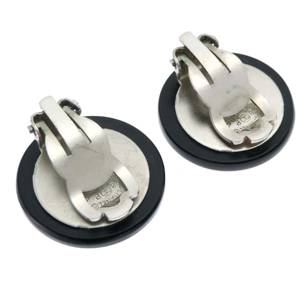 CHANEL Authentic Black Logo Earrings - Picture 3 of 6